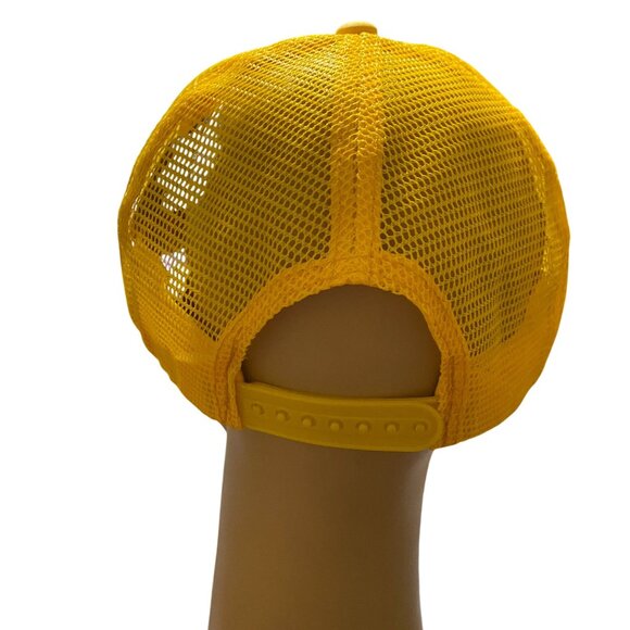 Mad Happy Classic foam trucker snap back hat yellow OS NEW - Picture 4 of 7